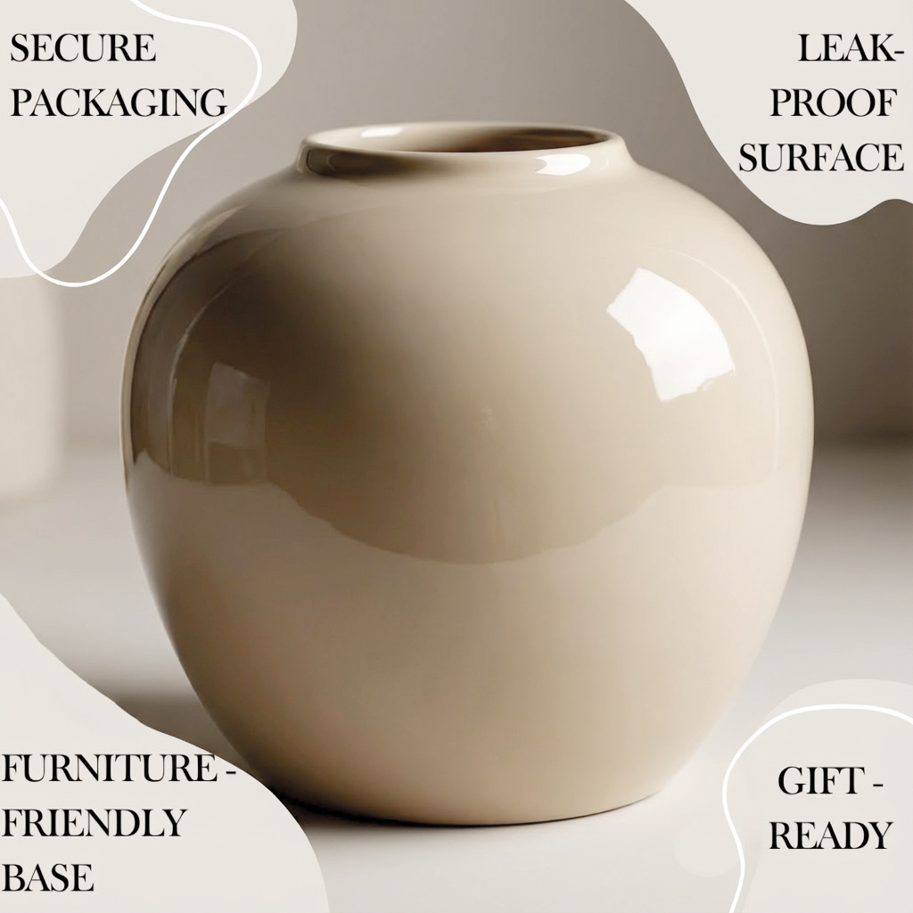 Round Cream Vase