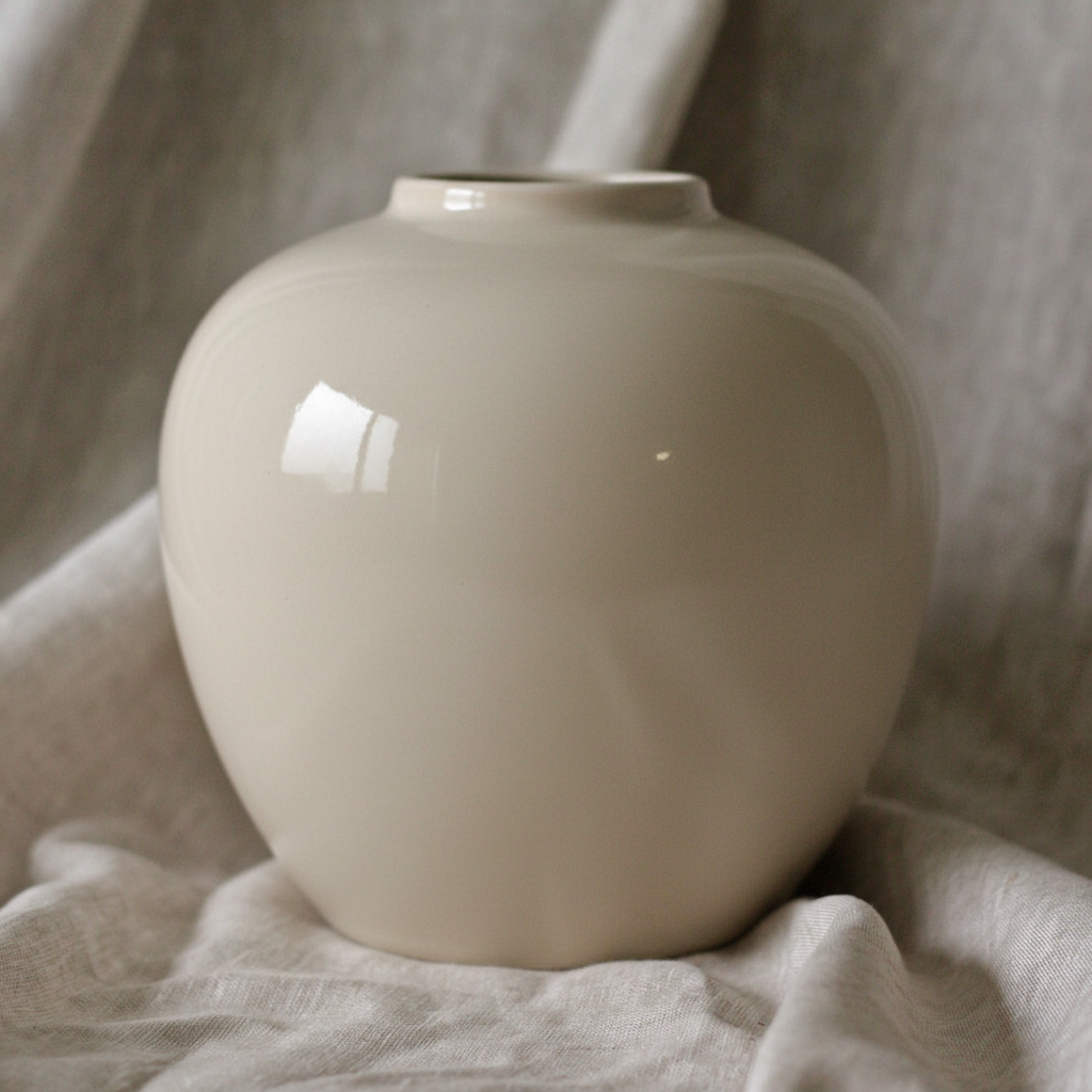 Round Cream Vase