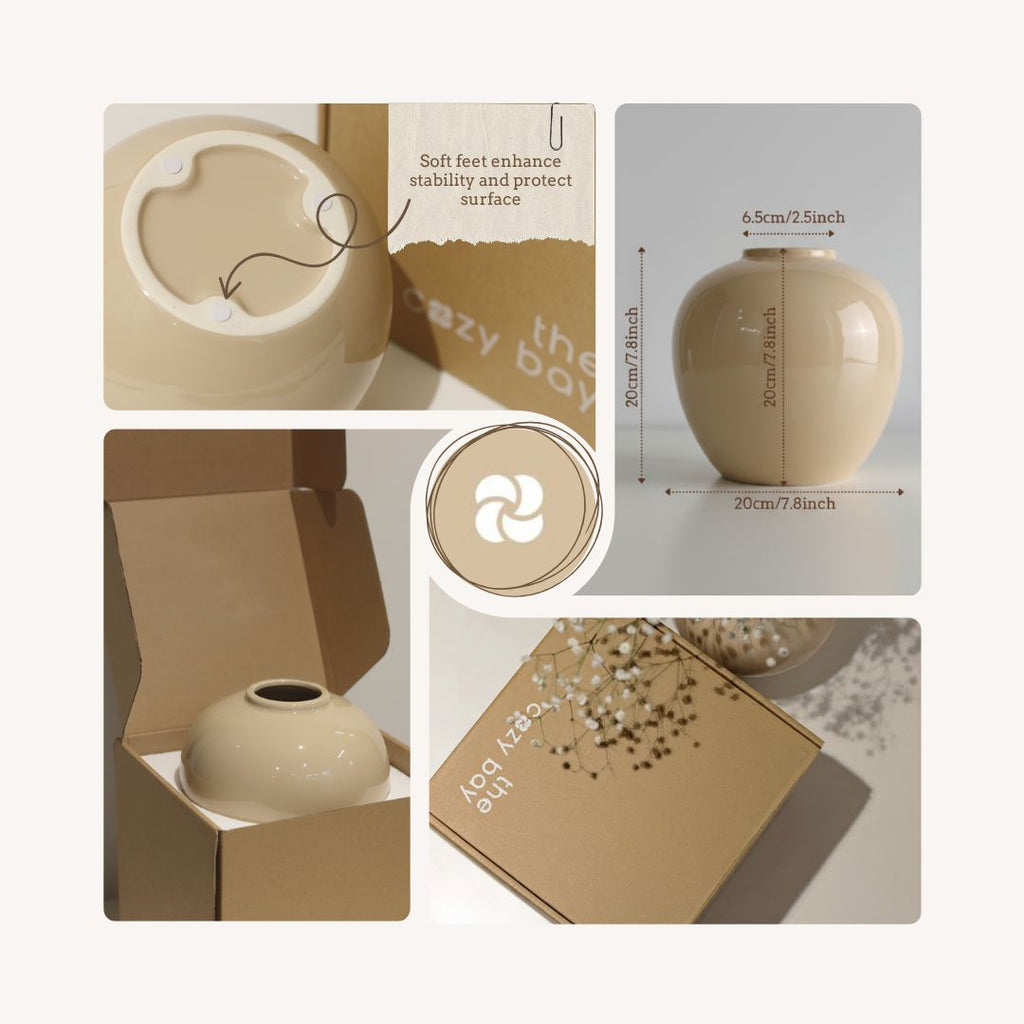 Round Cream Vase