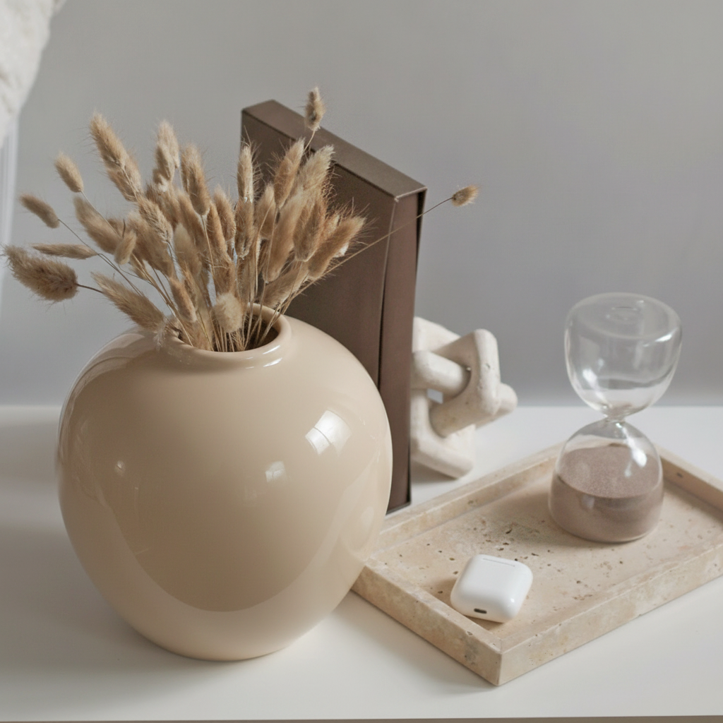 Round Cream Vase