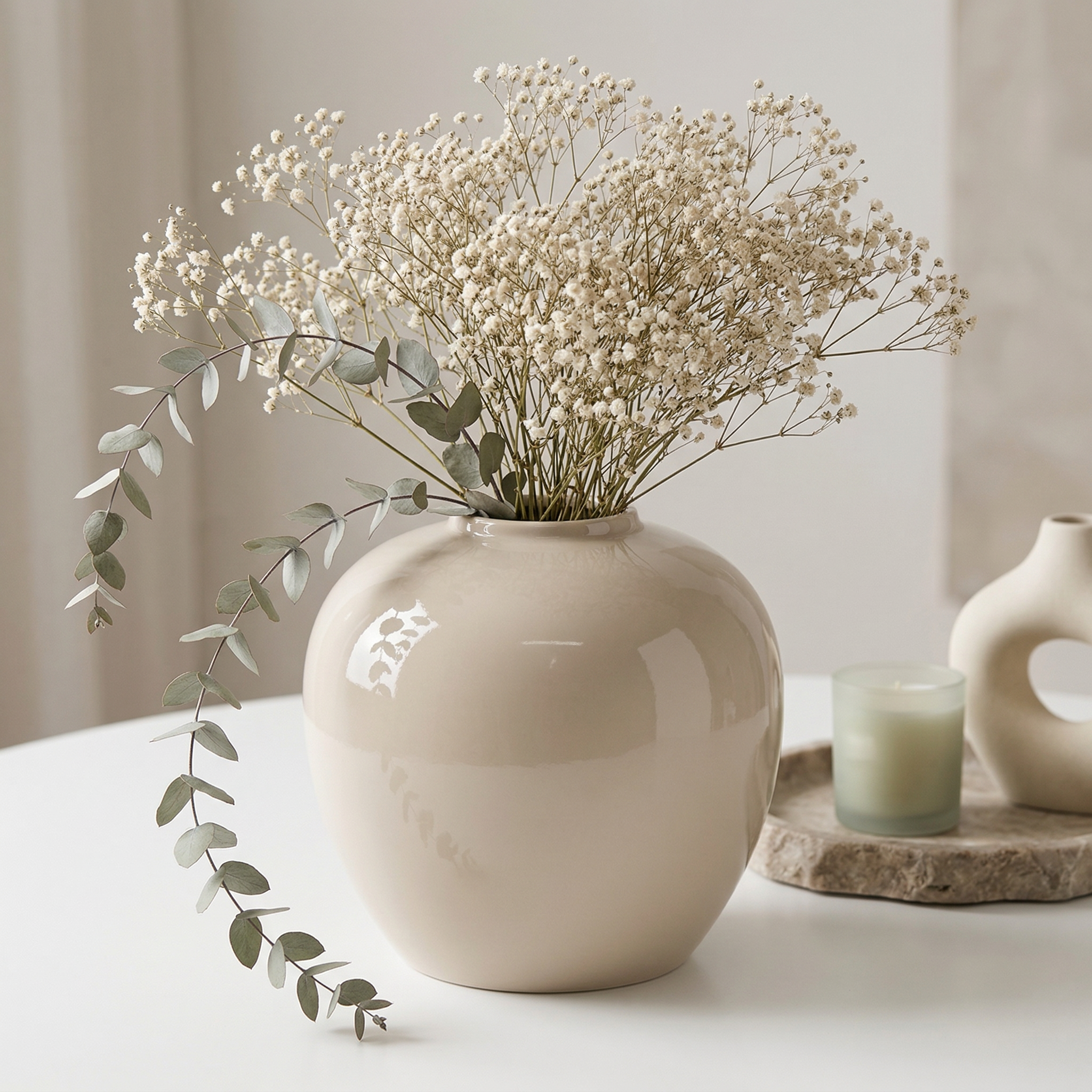 Round Cream Vase