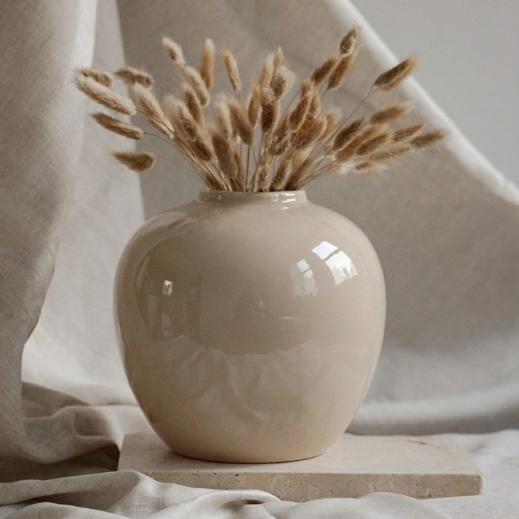 Round Cream Vase